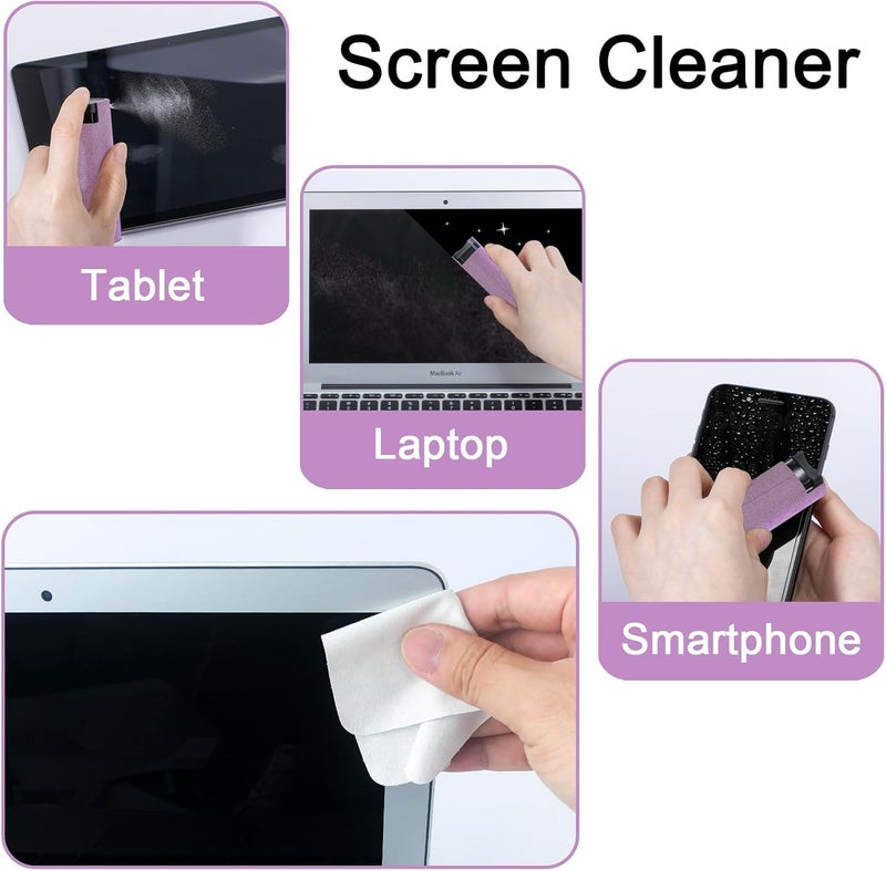 walrfid Screen Cleaner Touchscreen Mist Spray, Cleaning Kit for Electronic Smart Phone TV, Laptop, Computer LCD Flat Screens, Eyeglasses, Compatible with iPhone iPad MacBook Pro - Lightpurple - Image 4